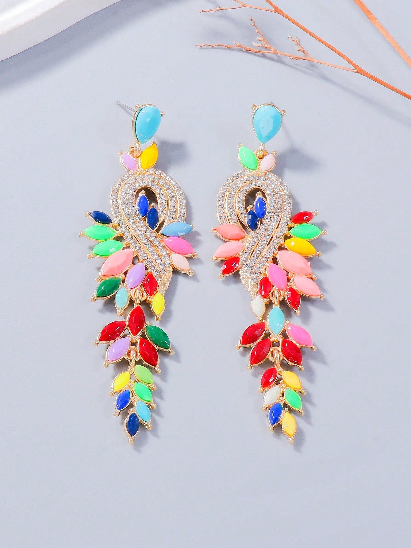 Rhinestone Decor Drop Earrings