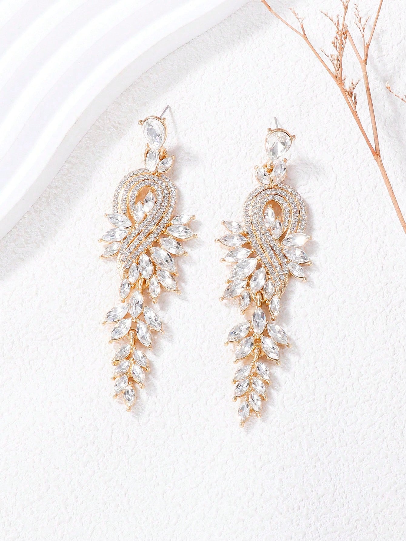 Rhinestone Decor Drop Earrings