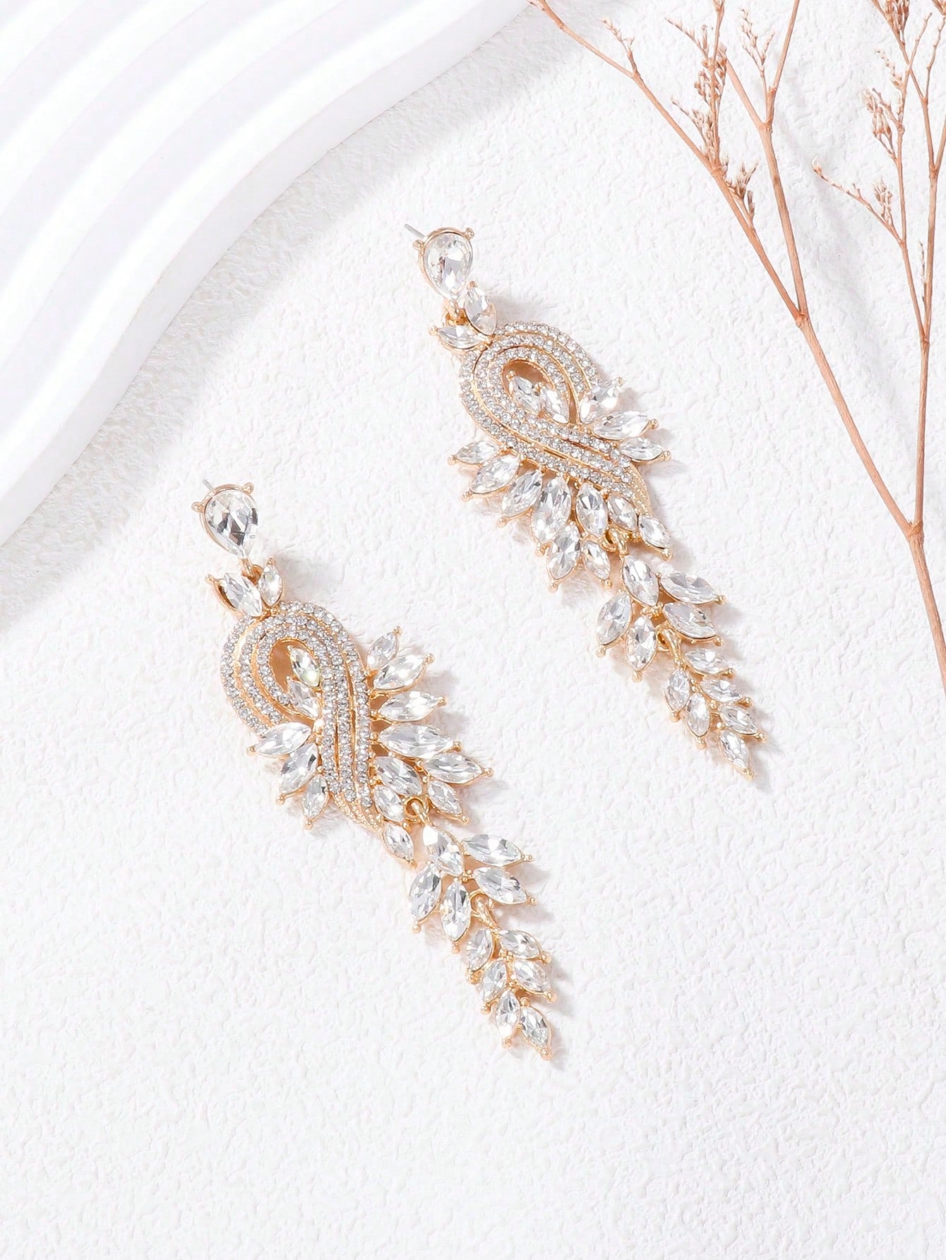 Rhinestone Decor Drop Earrings