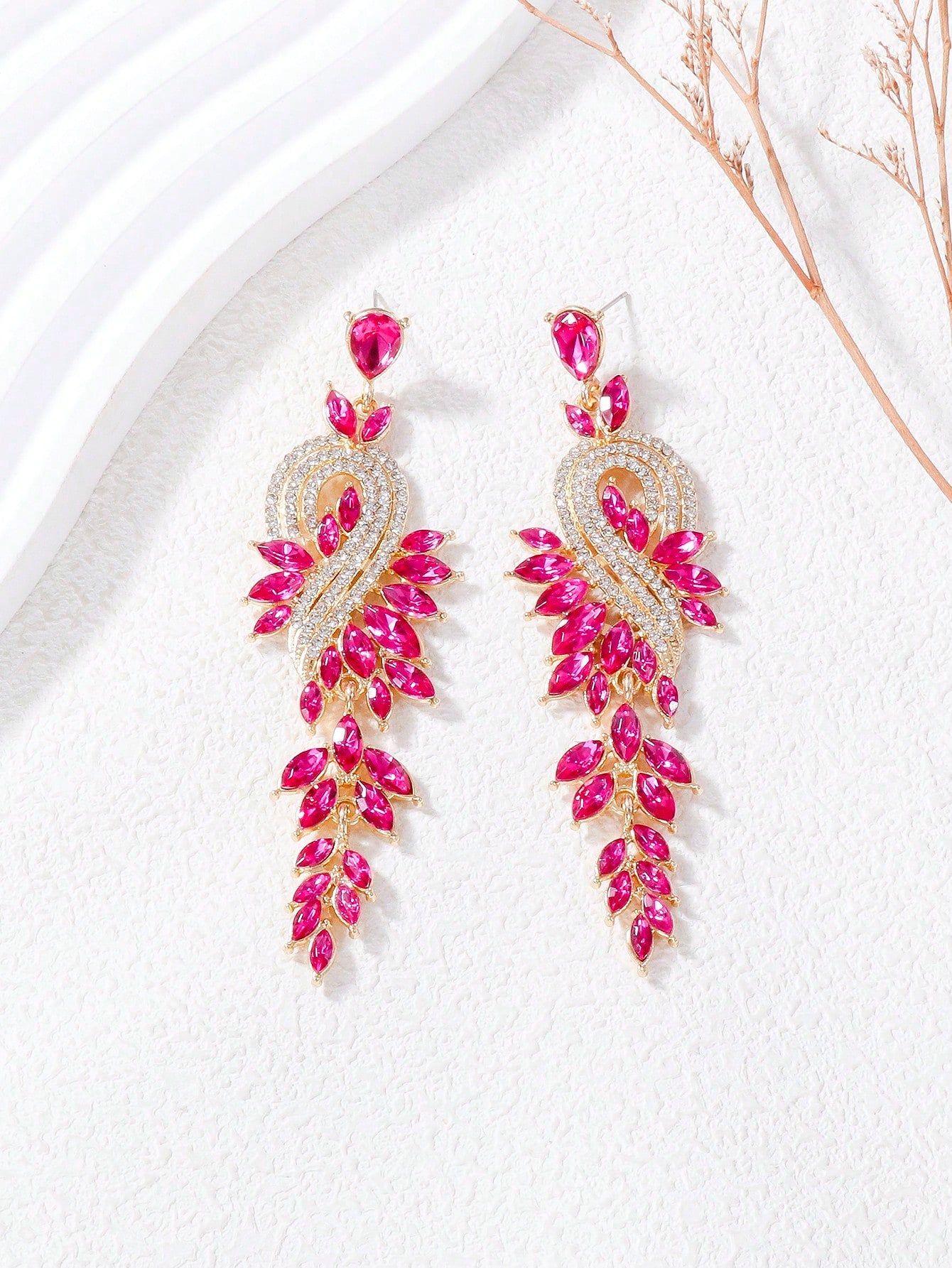 Rhinestone Decor Drop Earrings