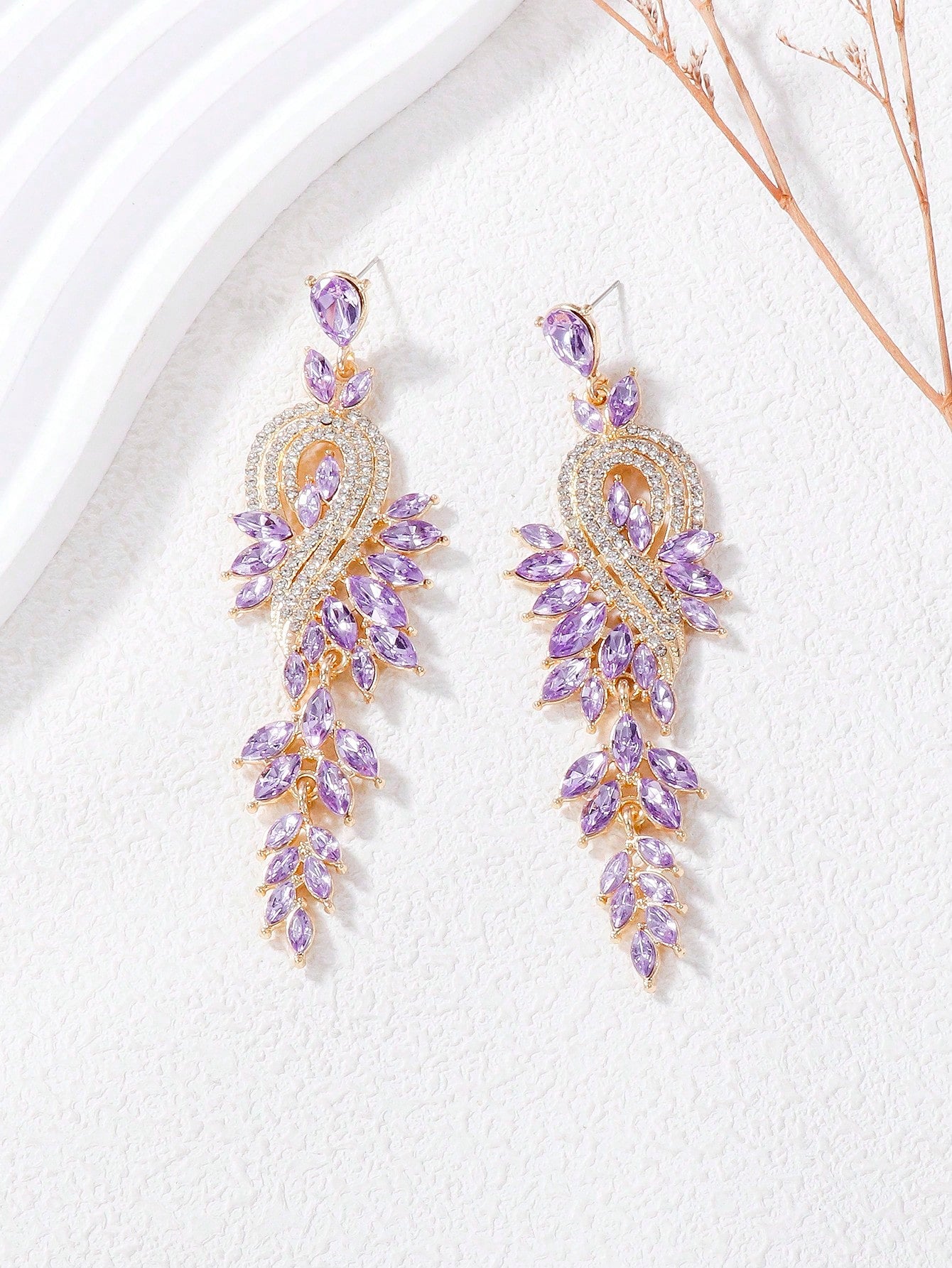 Rhinestone Decor Drop Earrings