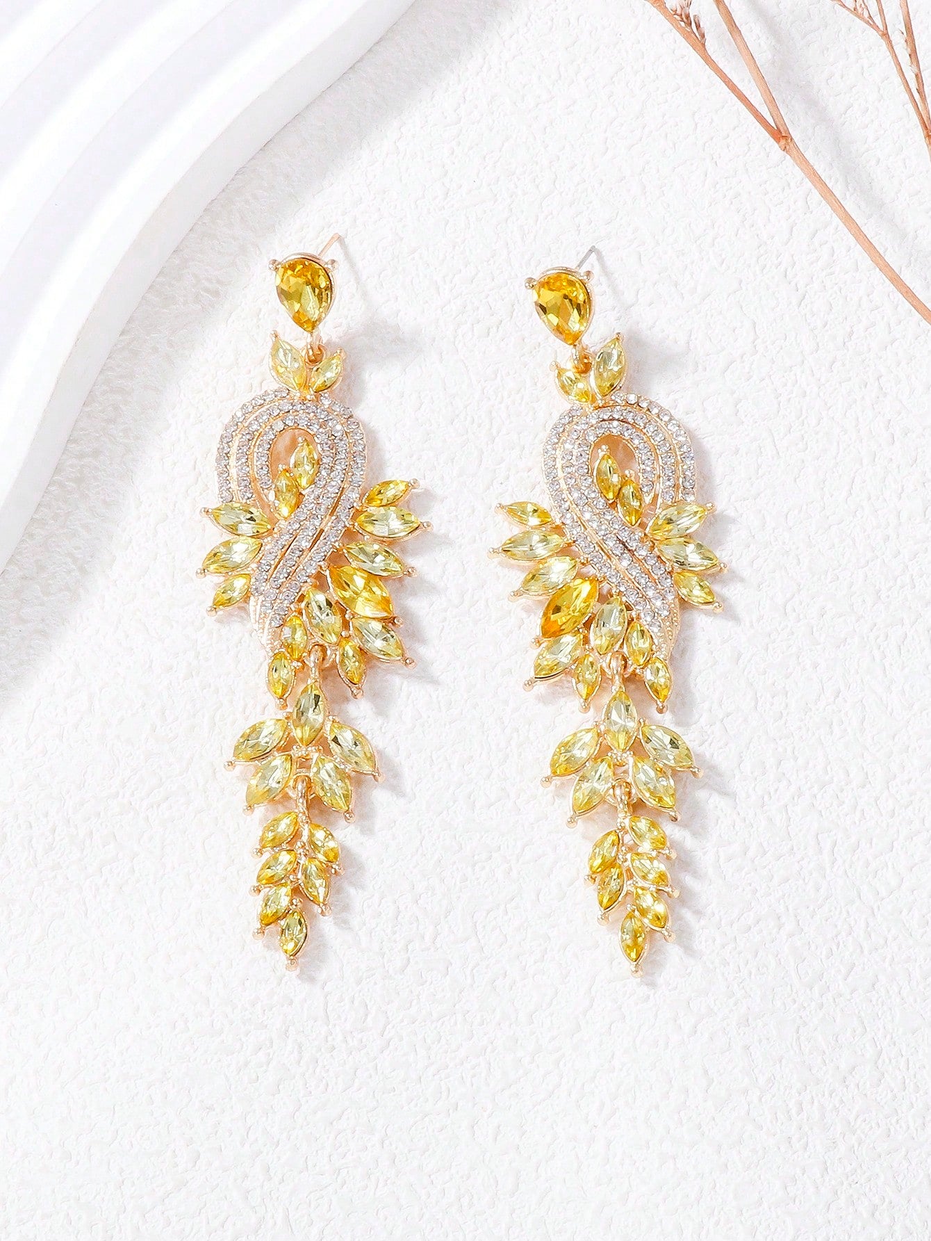 Rhinestone Decor Drop Earrings