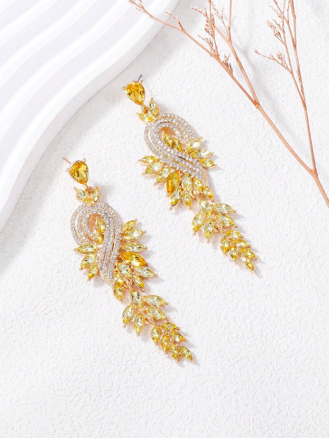 Rhinestone Decor Drop Earrings