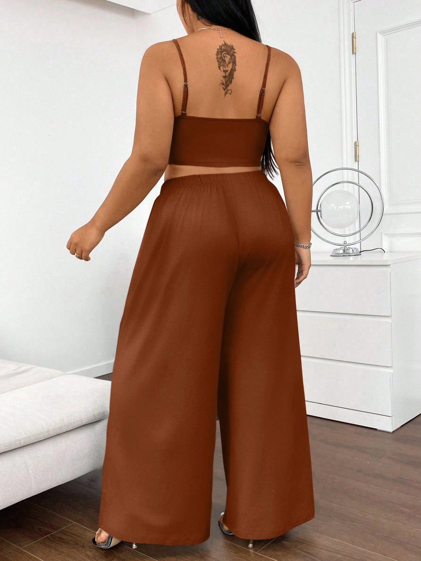 Plus Size Camisole Two Piece Pant Set