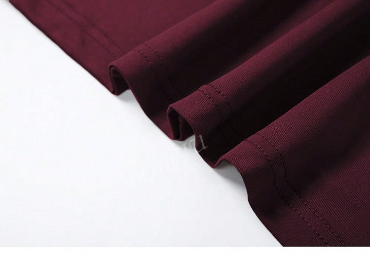 Women Fitted Crew Neck Long Sleeve Ruffle Hem Solid Color Dress, Spring/Autumn