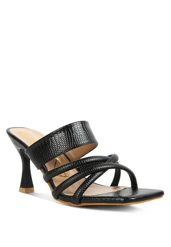 Criss Cross Strap Spool Heel Sandsals