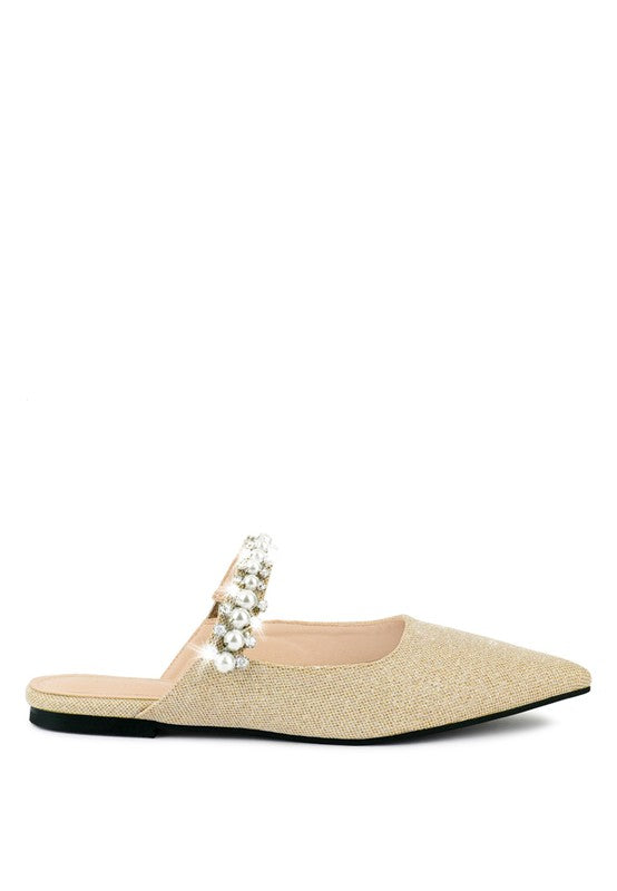 GEODE Mary Jane Cutout Embellished Mules