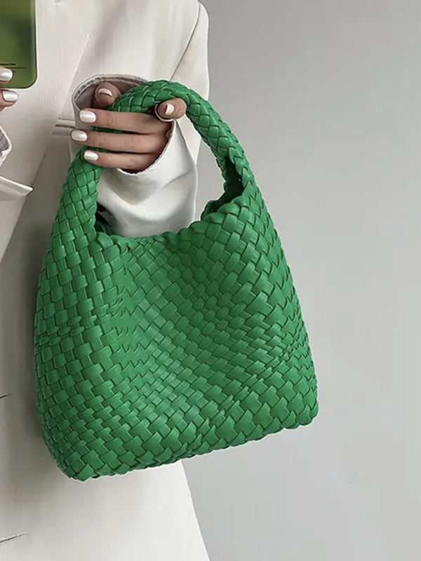 Solid Color Woven Bags Handbags