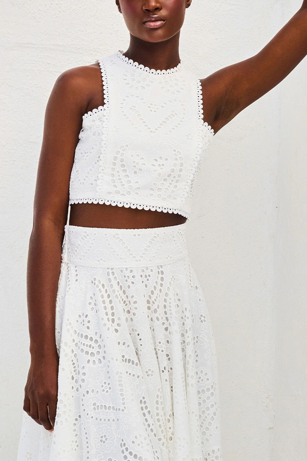 Sleeveless Long Skirt Pocket Two Piece Set