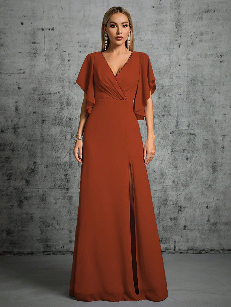 Evening V Neck Simplicity Elegant Dress