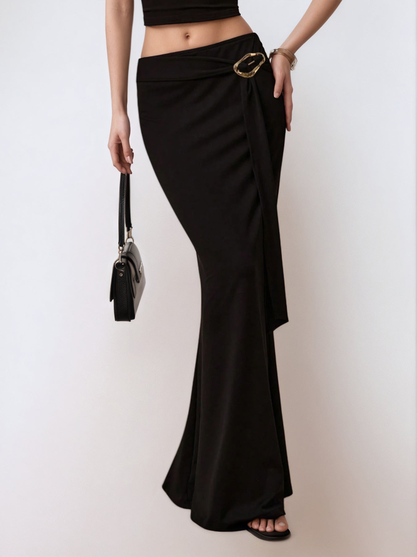 Elegant Black Fishtail Skirt