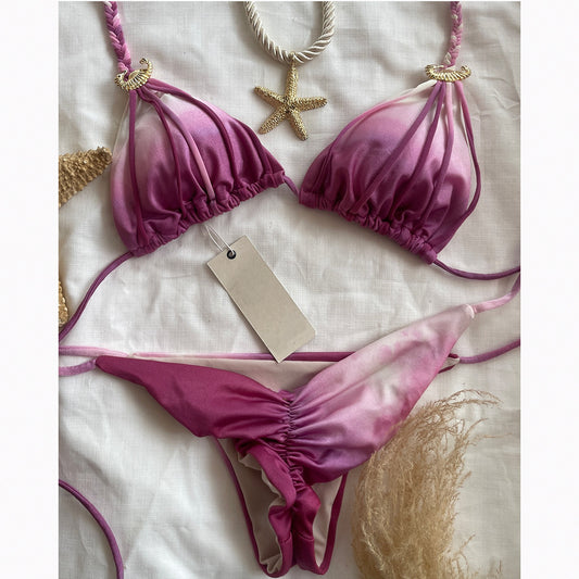 Bikini Sexy Bikini Tie Dye Split Swimsuit
