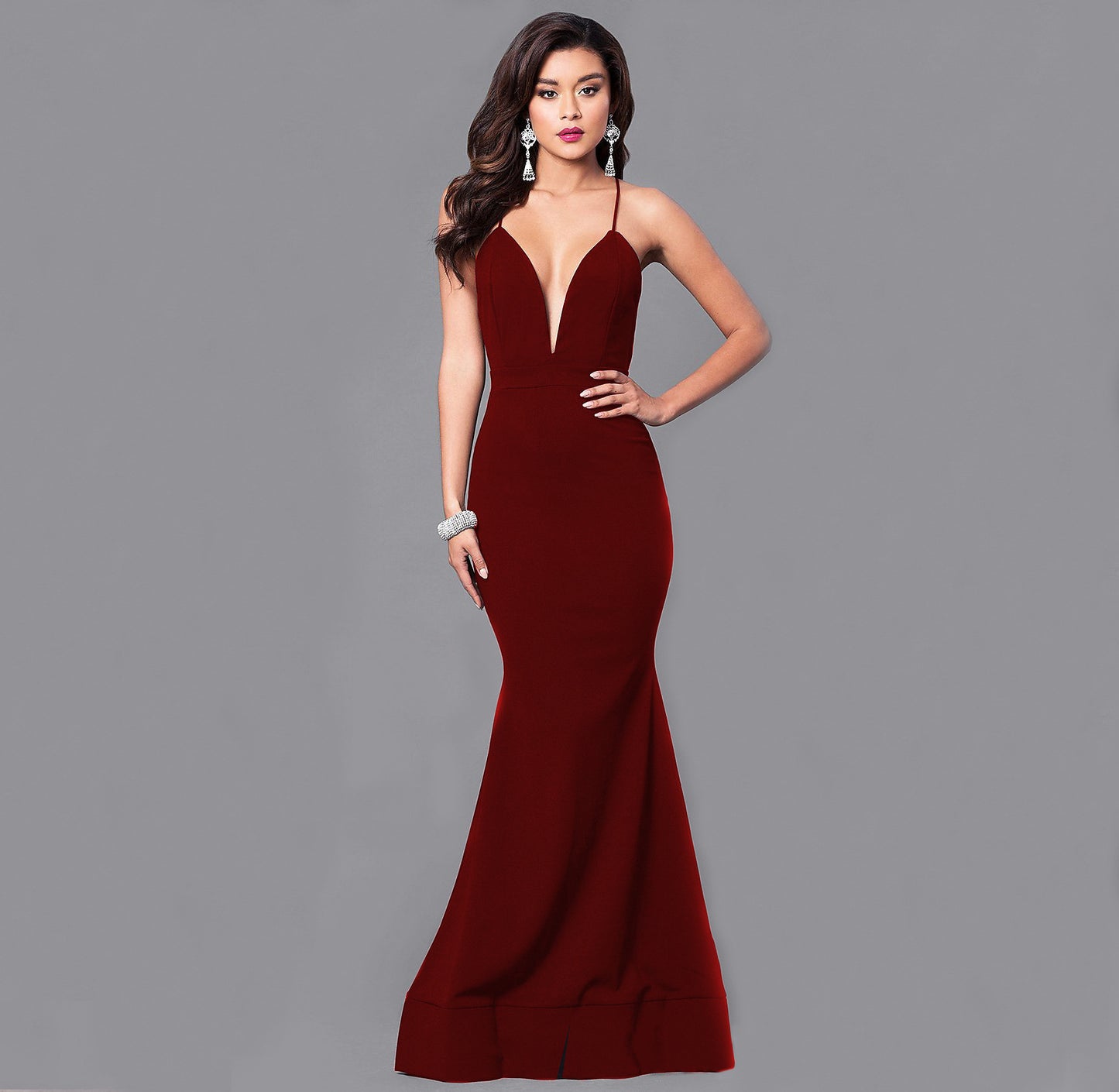 Maxi Sexy Cross Strap Backless Elegant Evening Dress