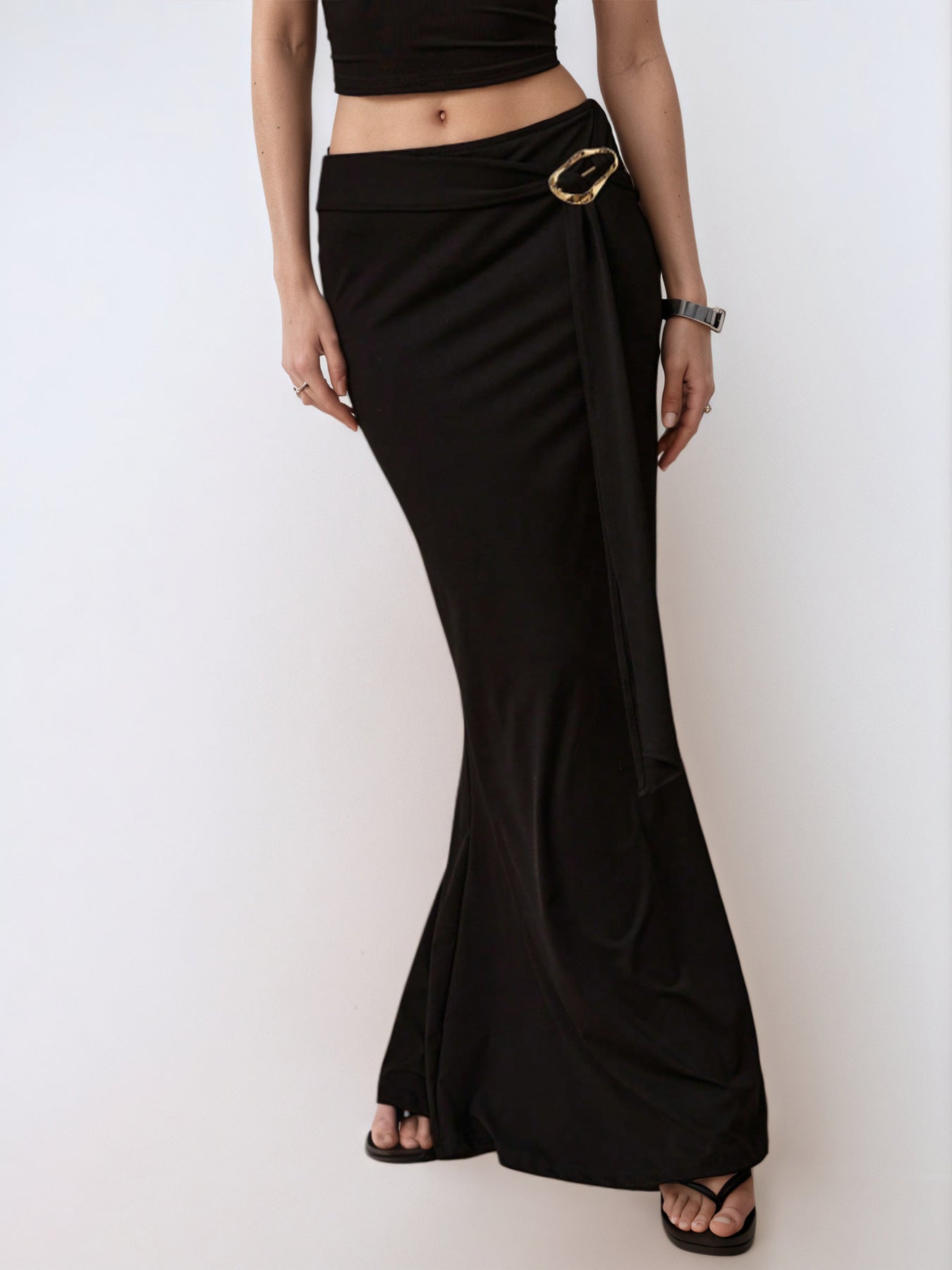Elegant Black Fishtail Skirt