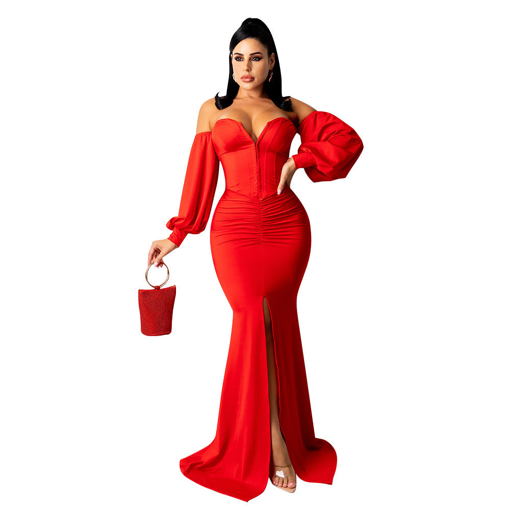 Women Clothing Sexy Solid Color Nightclub Dress Women Dress