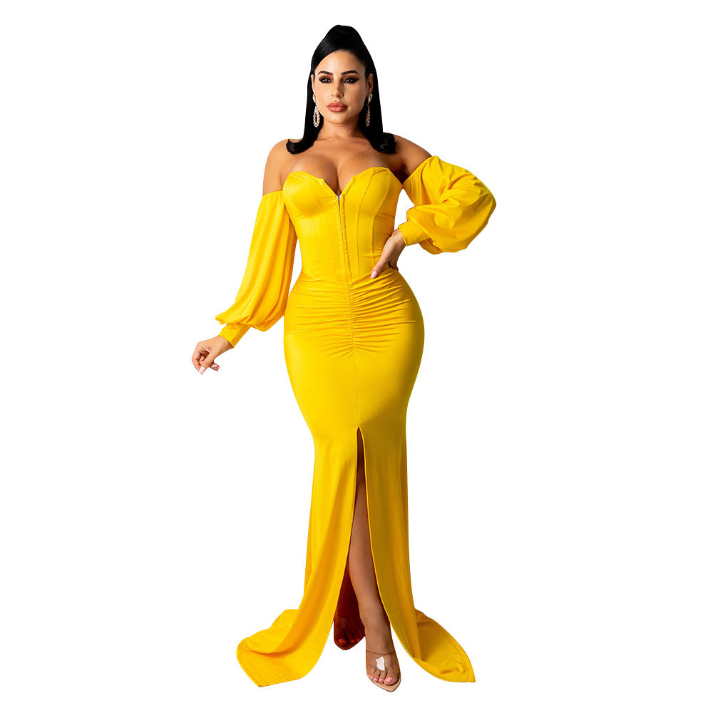 Women Clothing Sexy Solid Color Nightclub Dress Women Dress