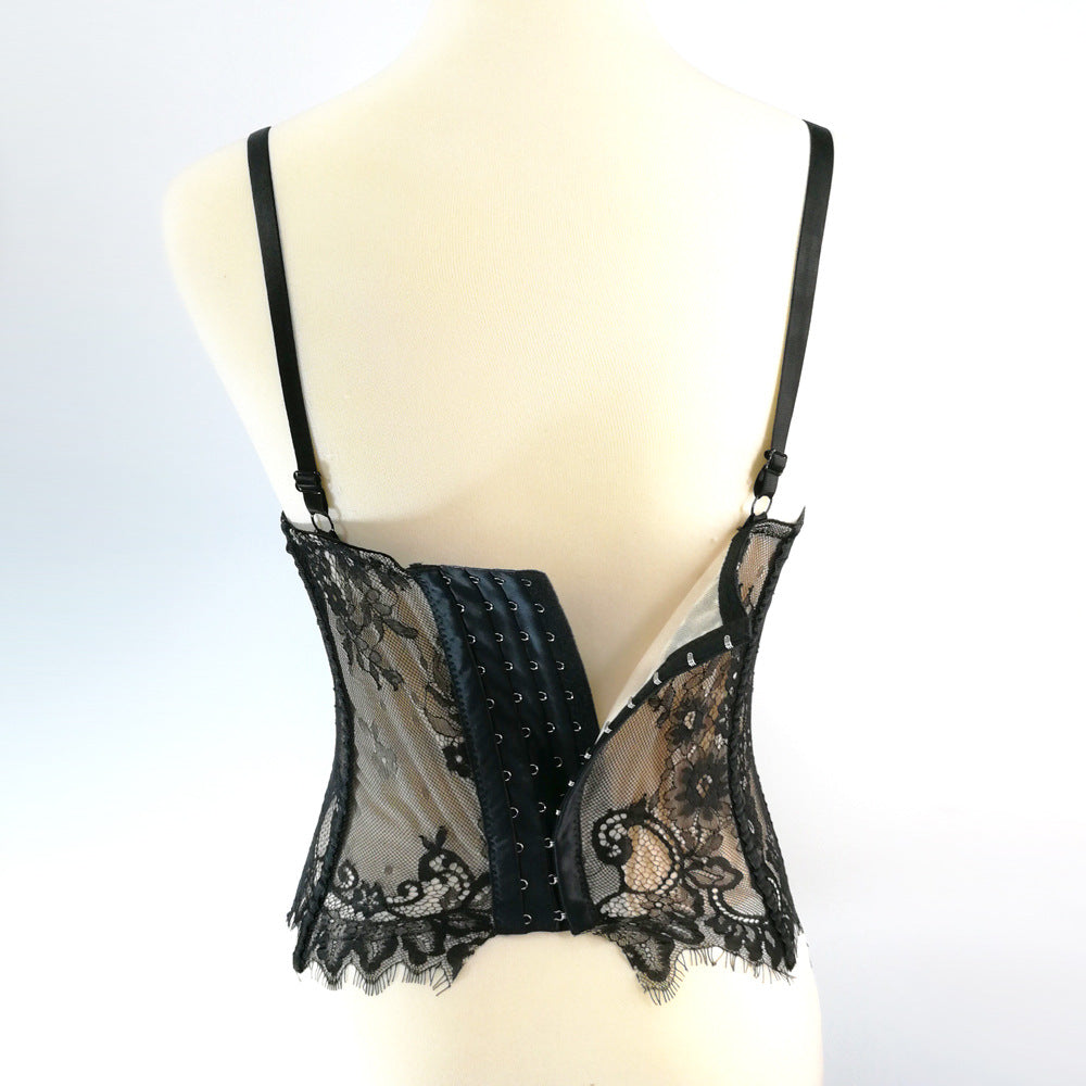 Black Lace Sexy Cutout Camisole Top