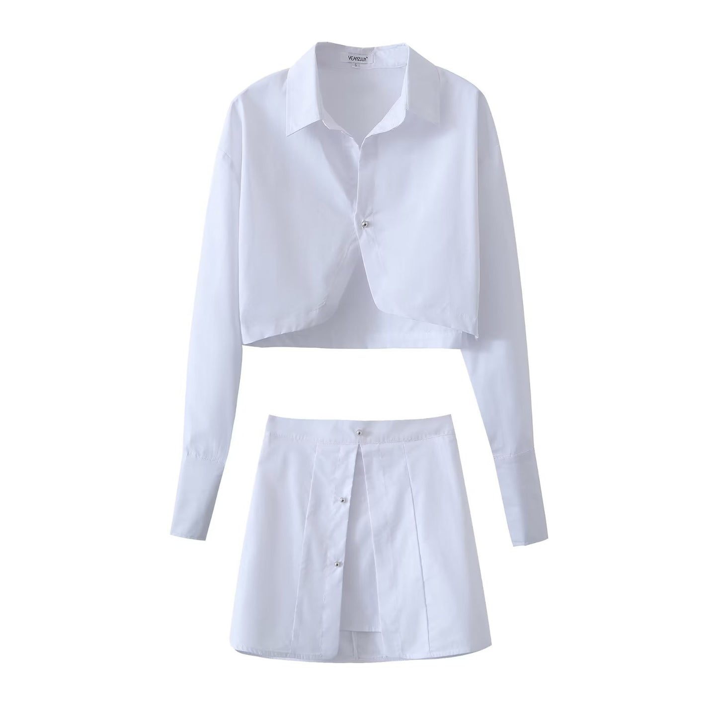 Women Clothing Shirt Outfit Skirt Set