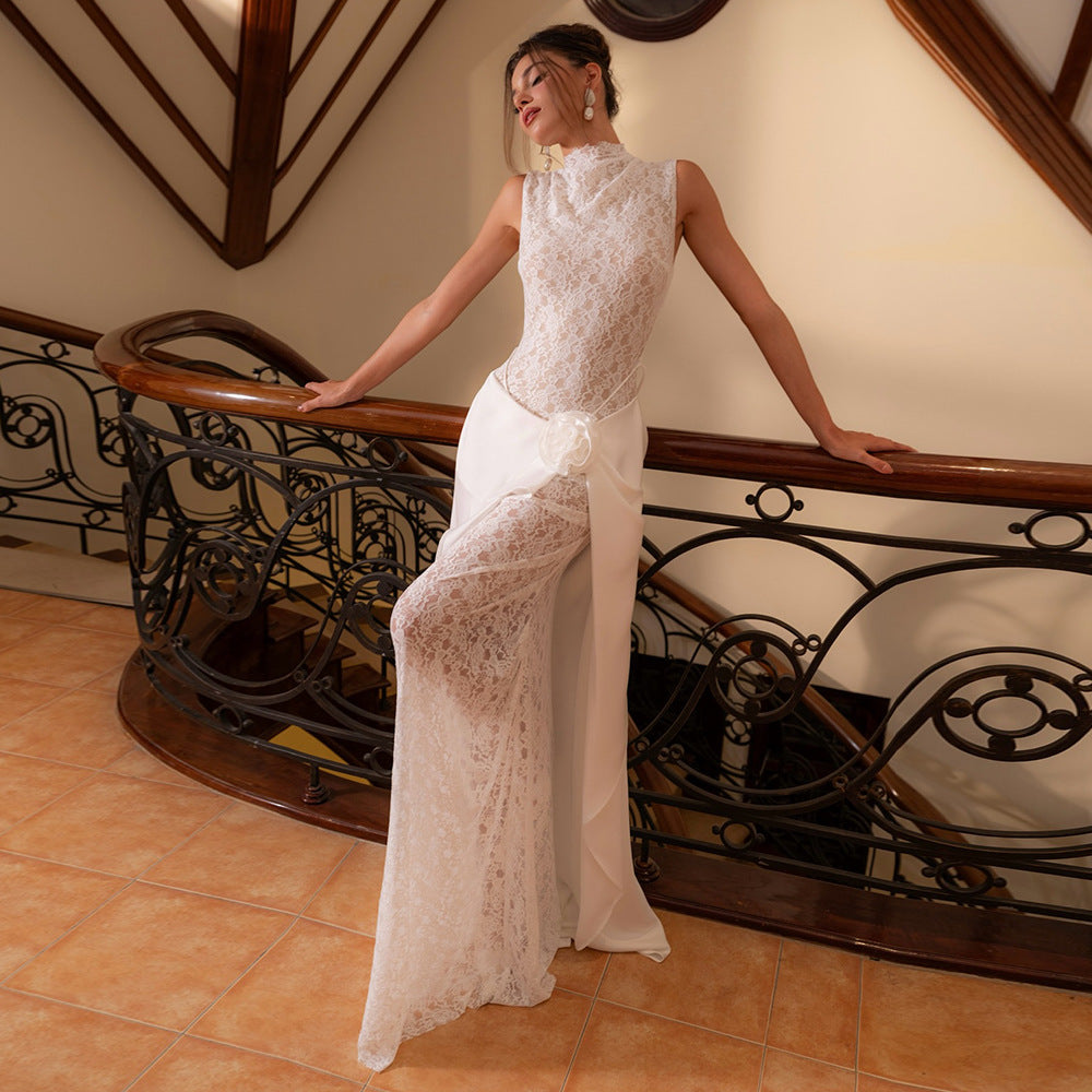 Dress Floral Maxi Dress Lace Dress Women Clothing Evening Gown Sleeveless