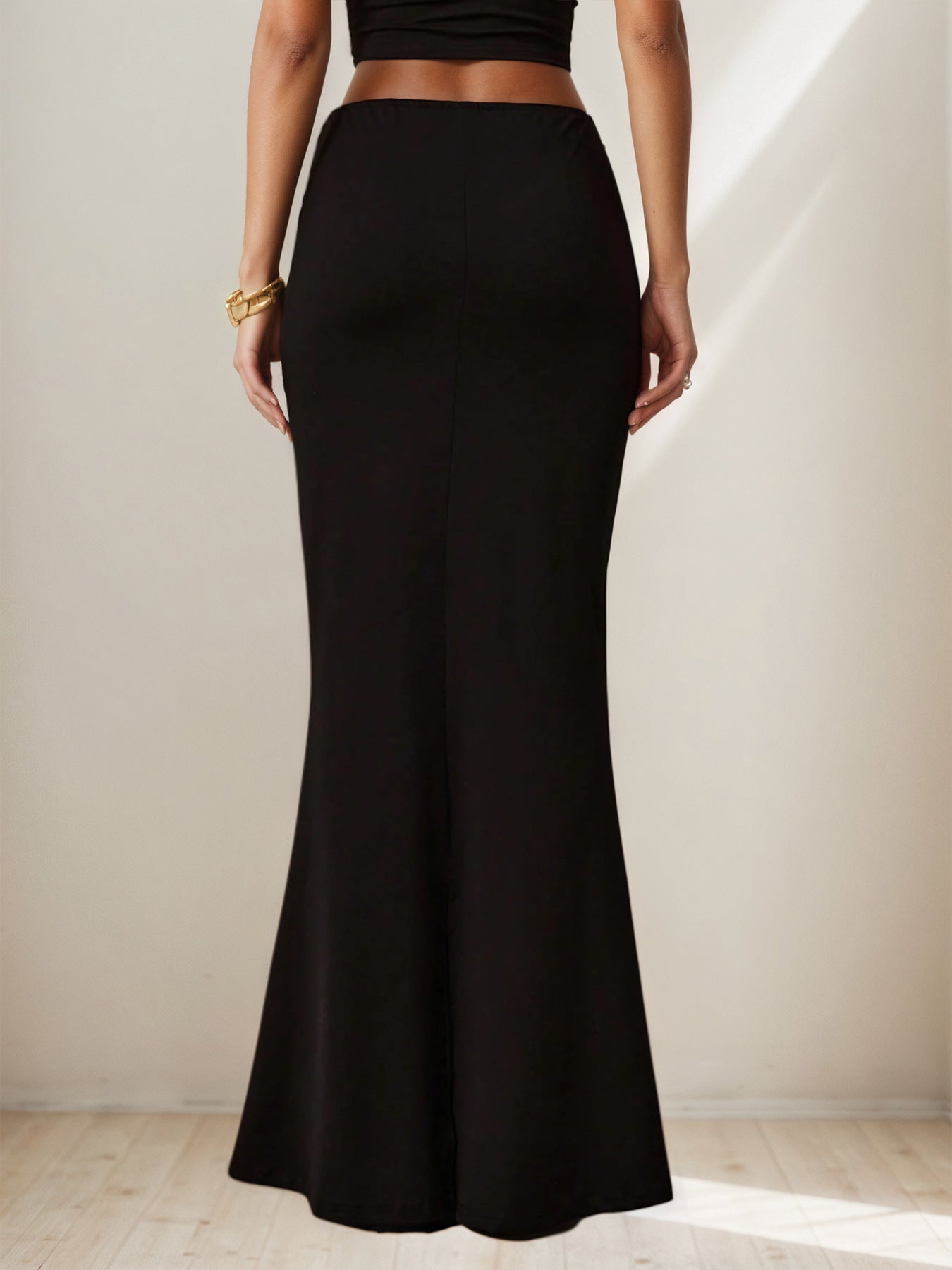 Elegant Black Fishtail Skirt