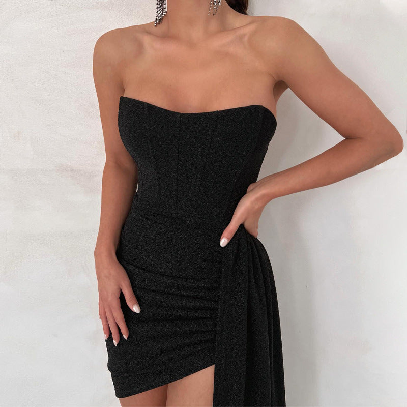 Tube Top Tied Sexy Bandeau Short Bodycon Dress