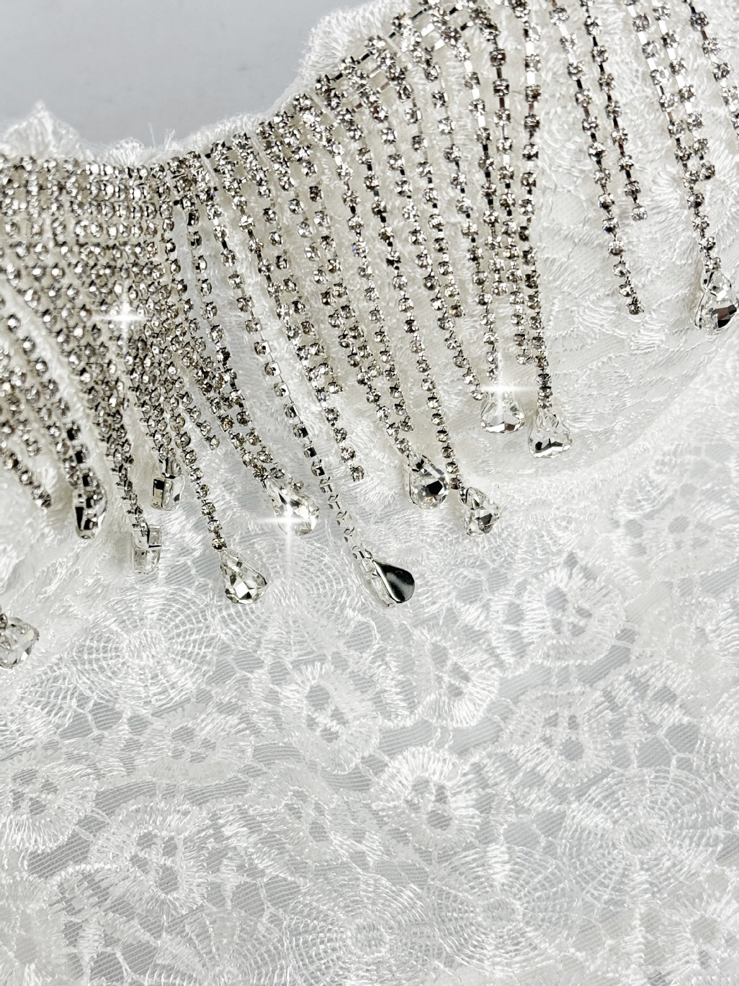 Tassel Embellished Boning Corset Bra Rhinestone Chain Camisole Rhinestone Sexy Sexy Boning Corset Top