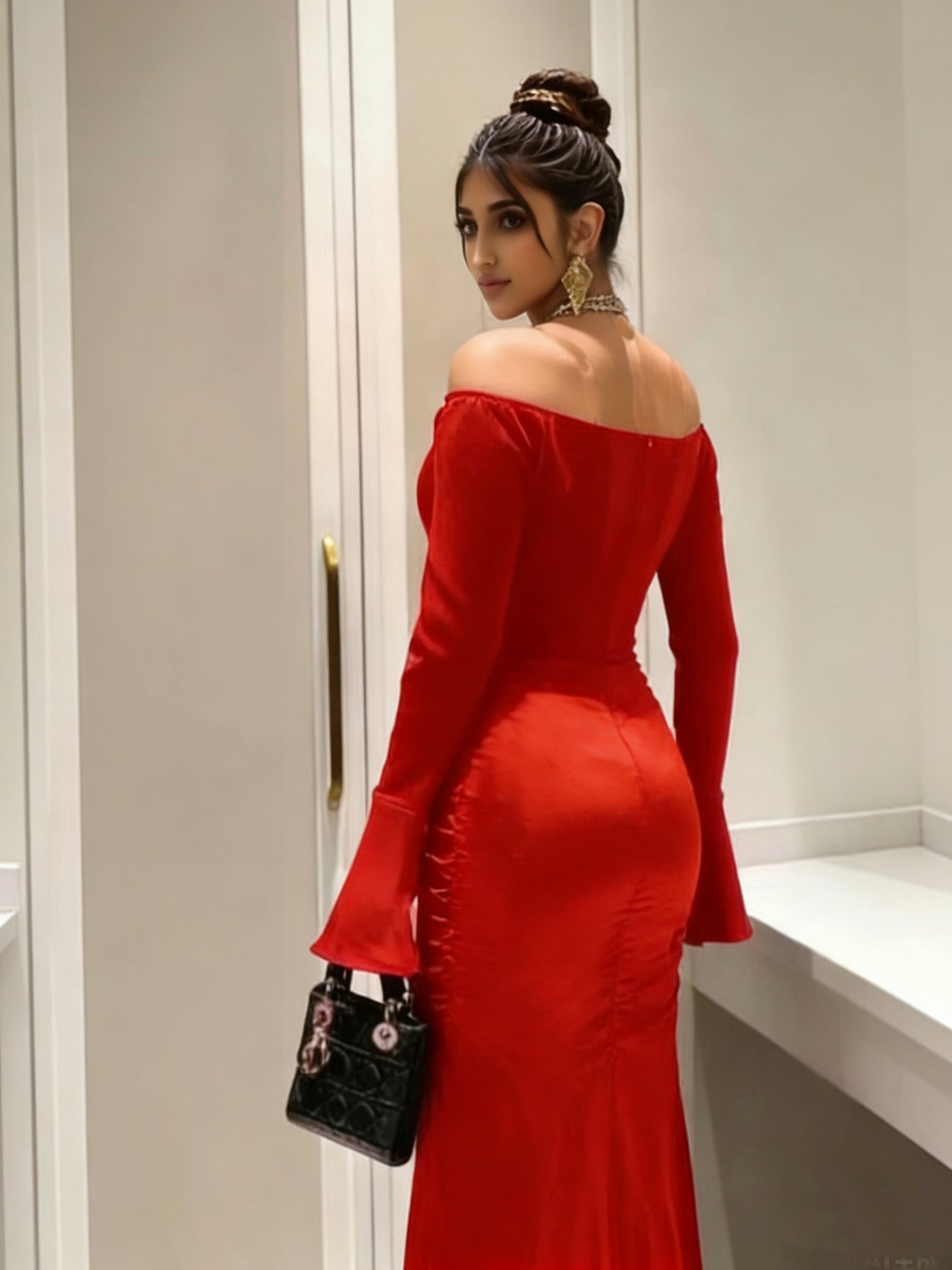 Tube Top Maxi Dress With Slit at the Hemline