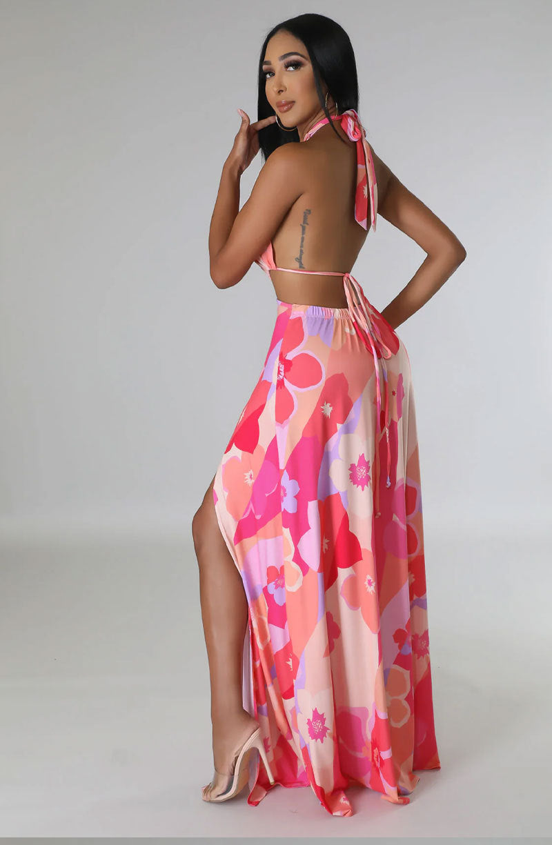 Women Clothing Floral Dress Slightly Long Suspender French Dress Summer Dress