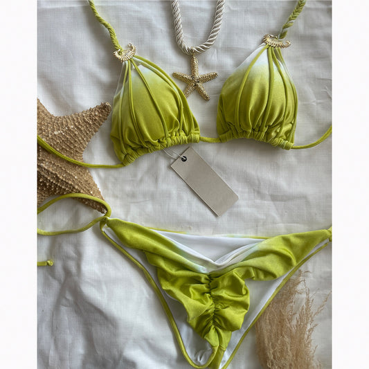 Bikini Sexy Bikini Tie Dye Split Swimsuit
