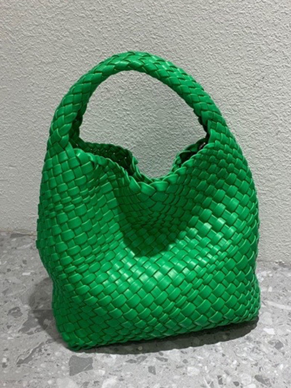 Solid Color Woven Bags Handbags