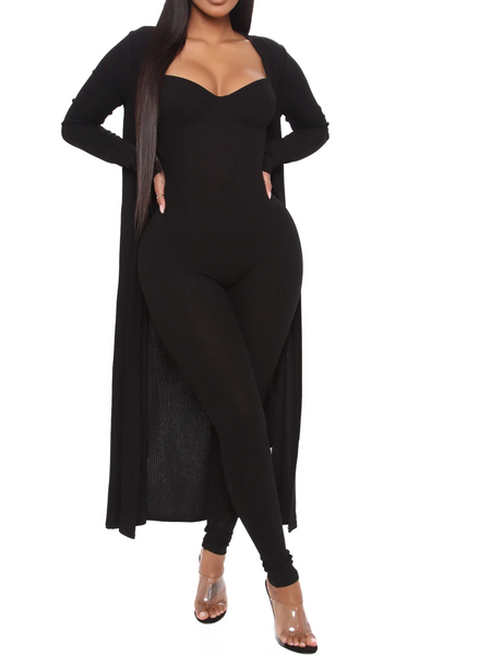 Jumpsuit with Long Sleeve Duster