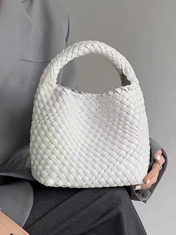 Solid Color Woven Bags Handbags