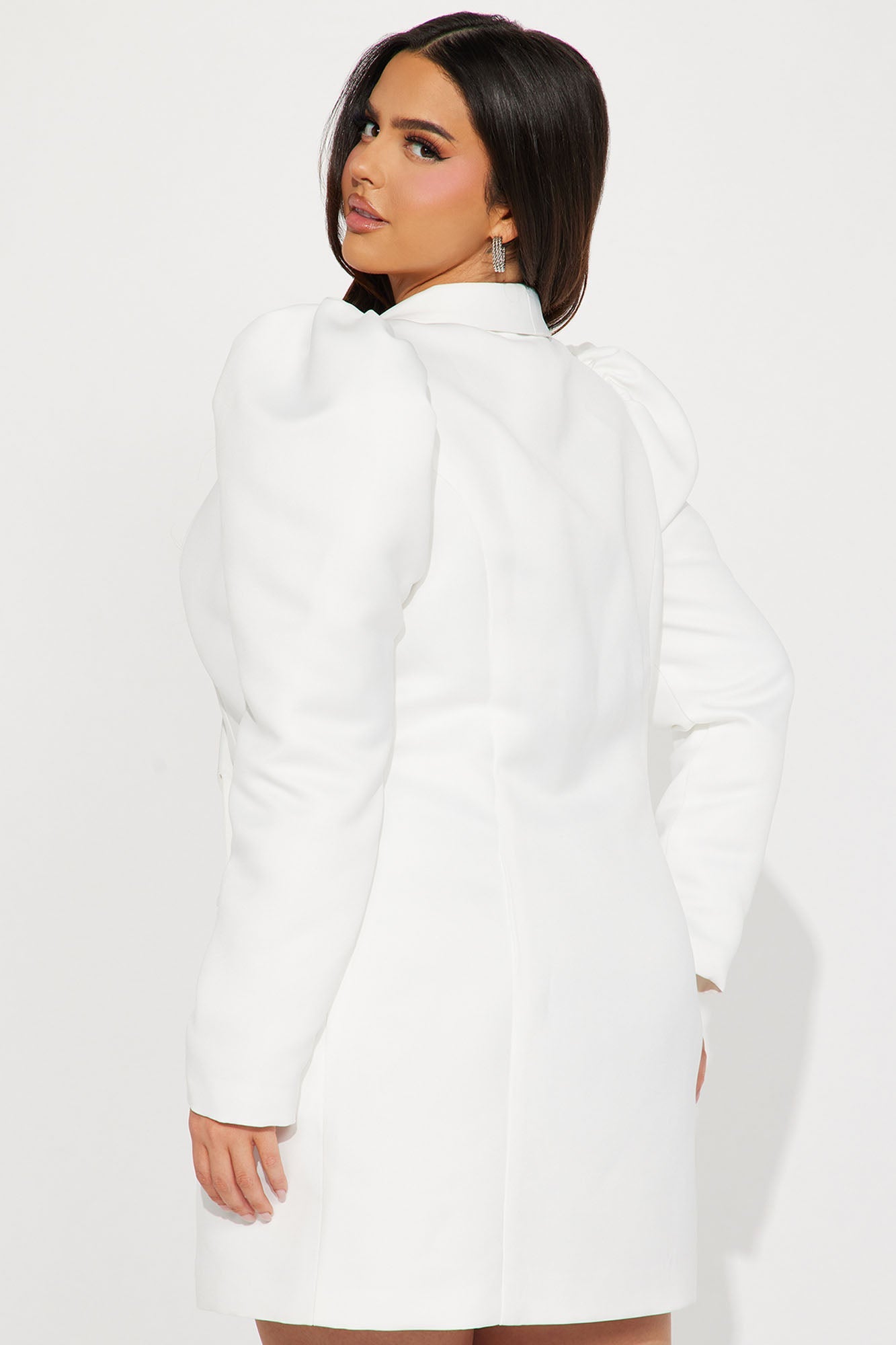 Ashley Satin Mini Dress - White