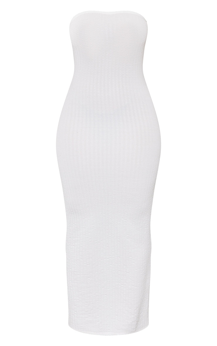 Shape White Textured Bandeau Maxi Dress