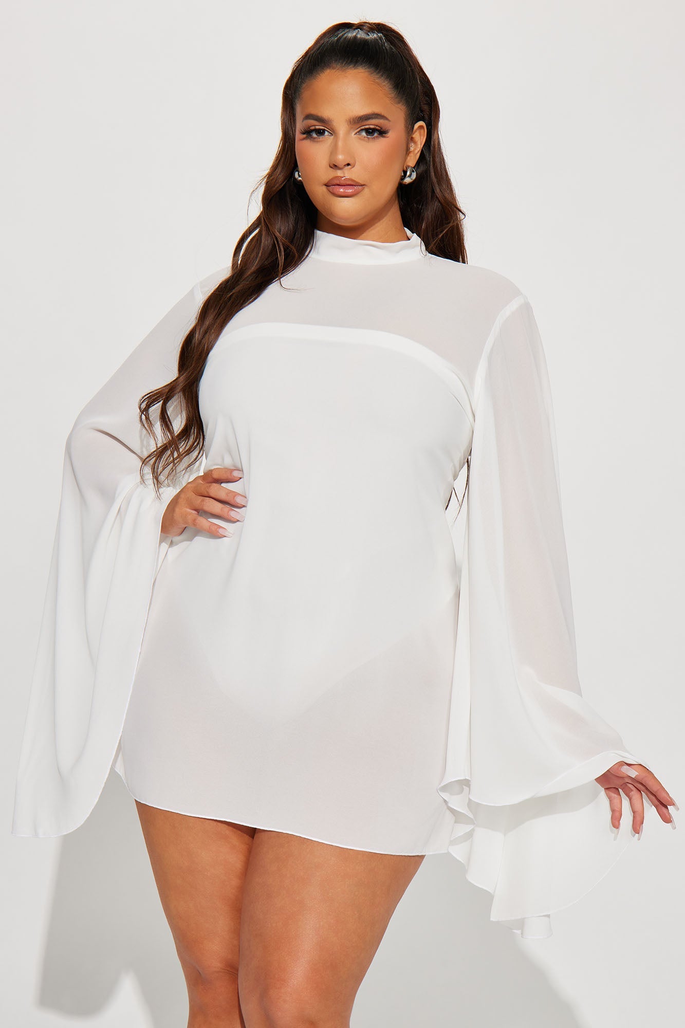 Over It Mesh Mini Dress - White