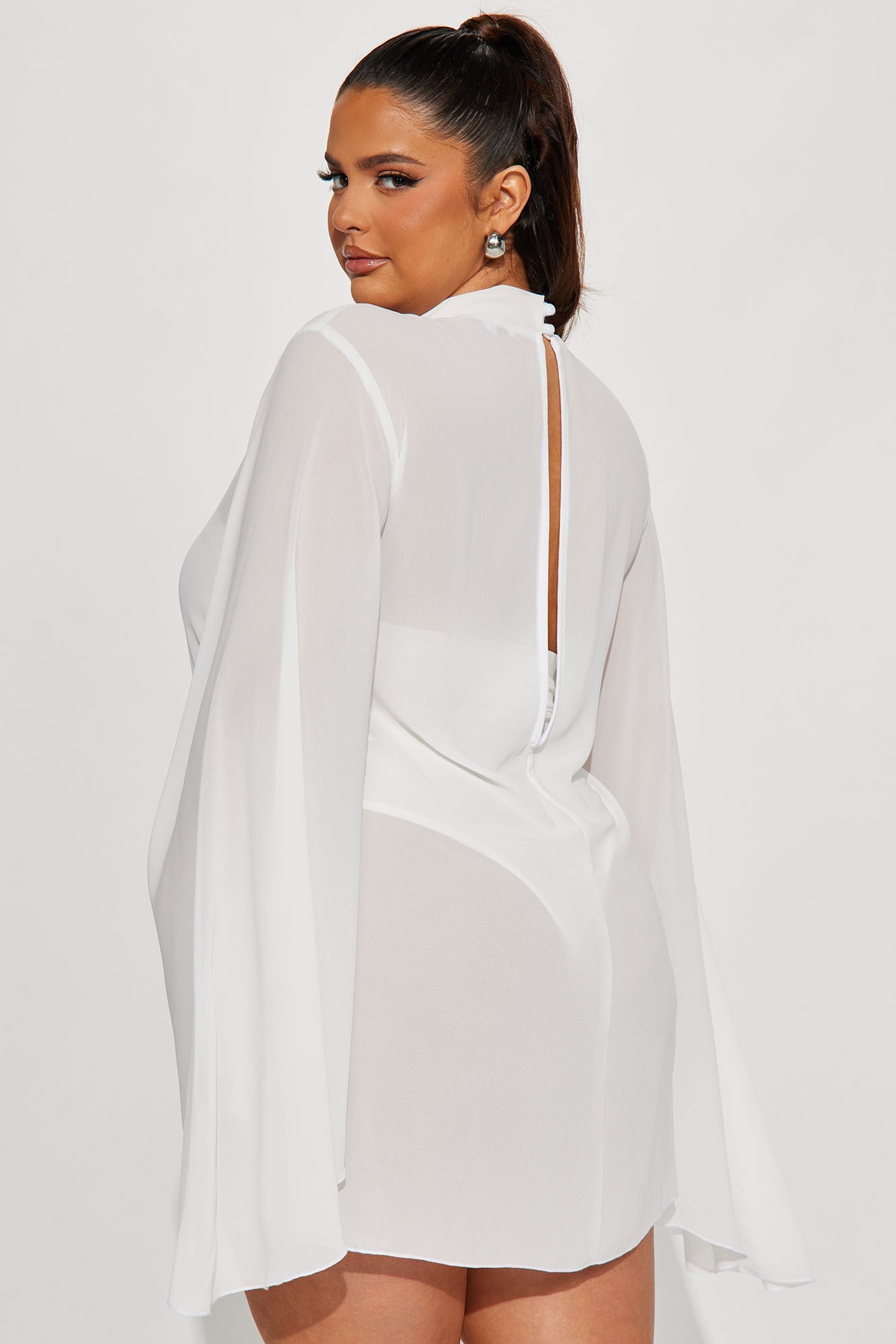 Over It Mesh Mini Dress - White