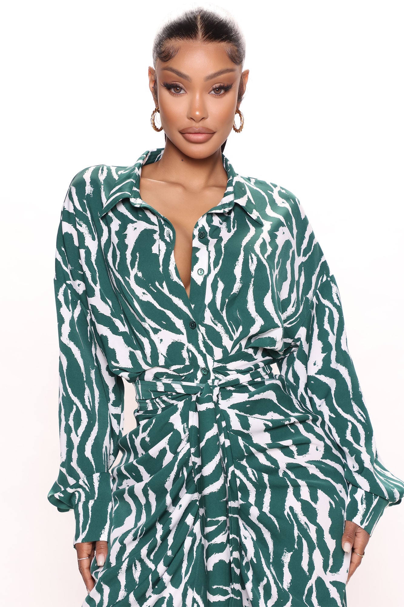 Safari Vibes Maxi Dress - Green/combo