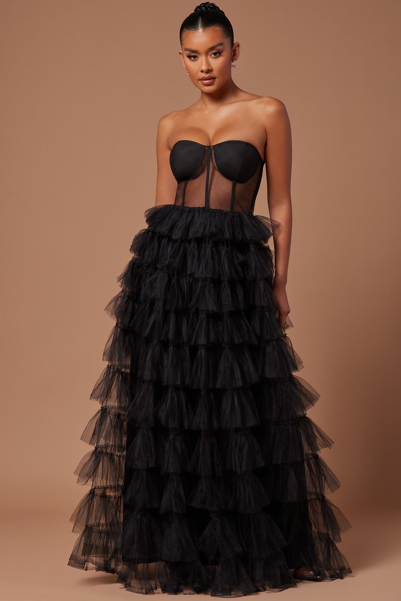 Lidia Tulle Gown - Black