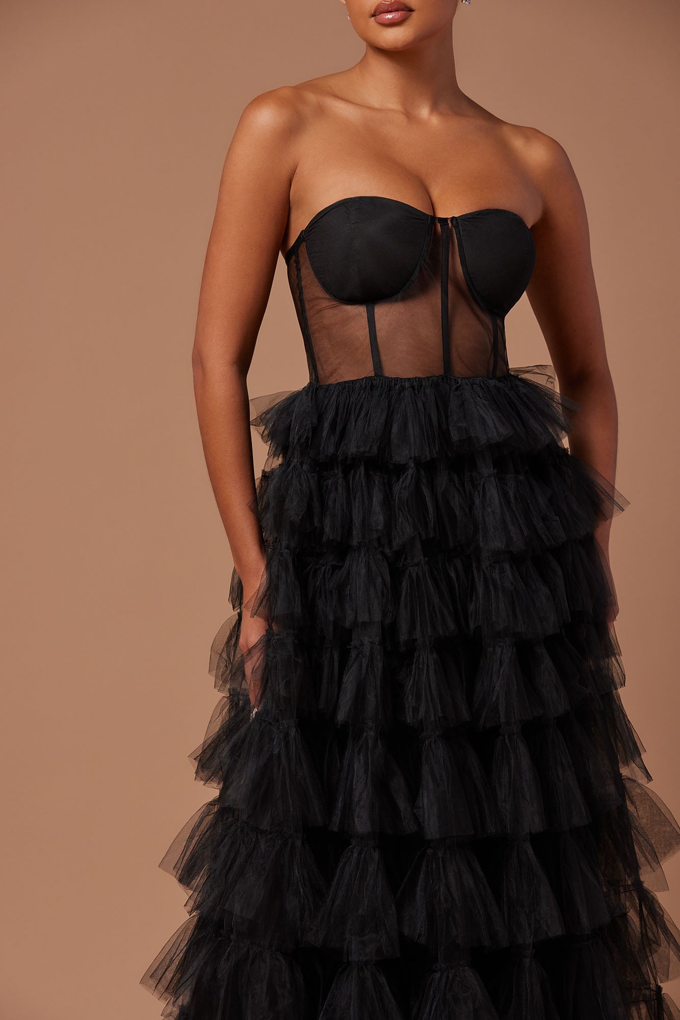 Lidia Tulle Gown - Black