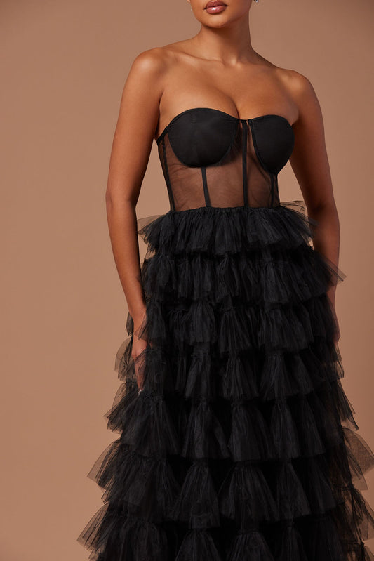 Lidia Tulle Gown - Black