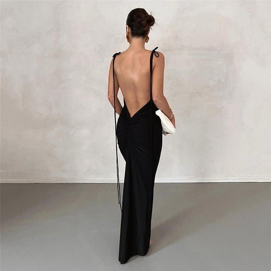Spring Women Clothing Suspenders Sexy Backless Slim Fit Hip Wrapped Dress