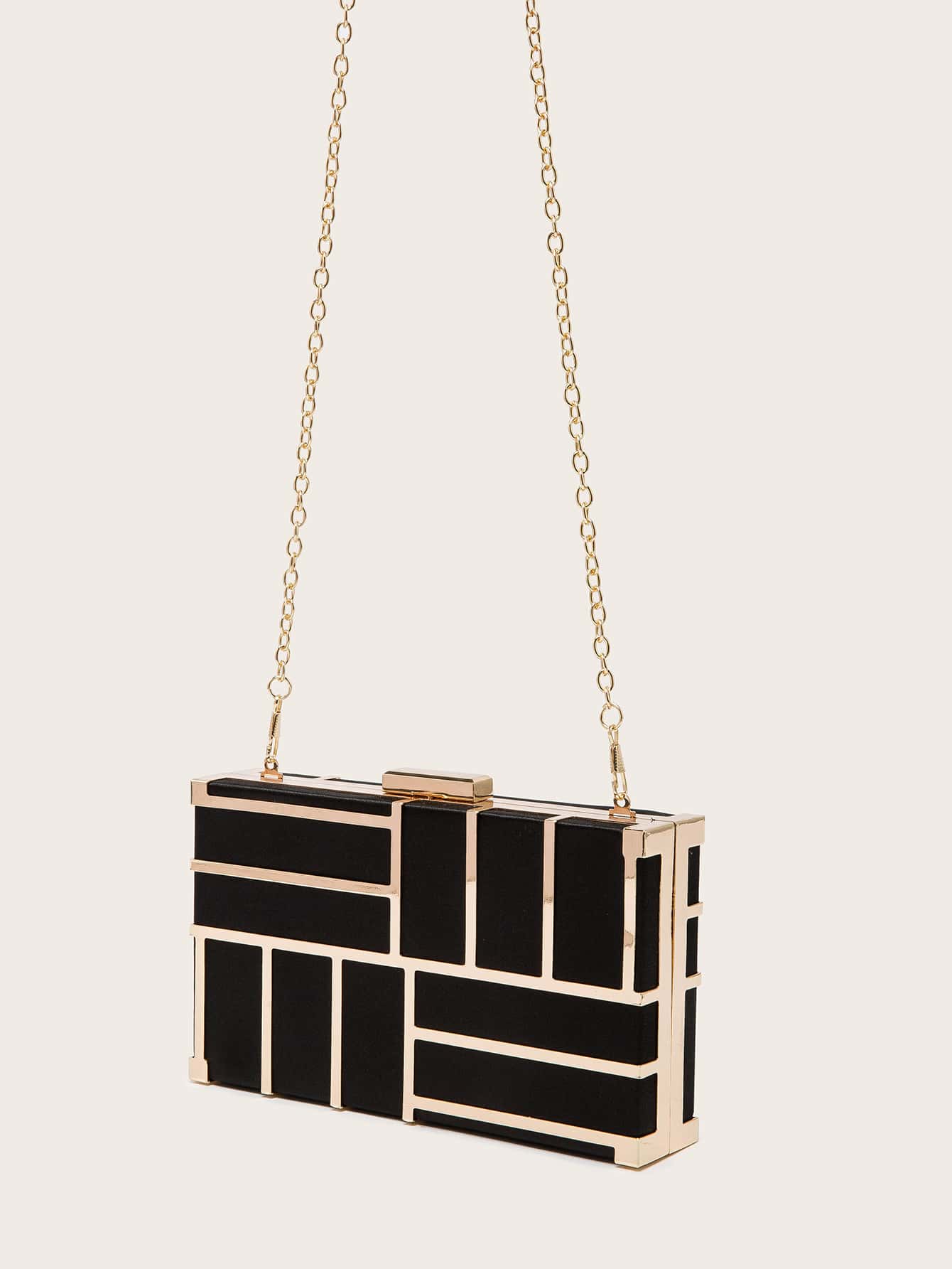 Elegant, Exquisite Mini Crossbody Bag Two Tone Geometric Pattern