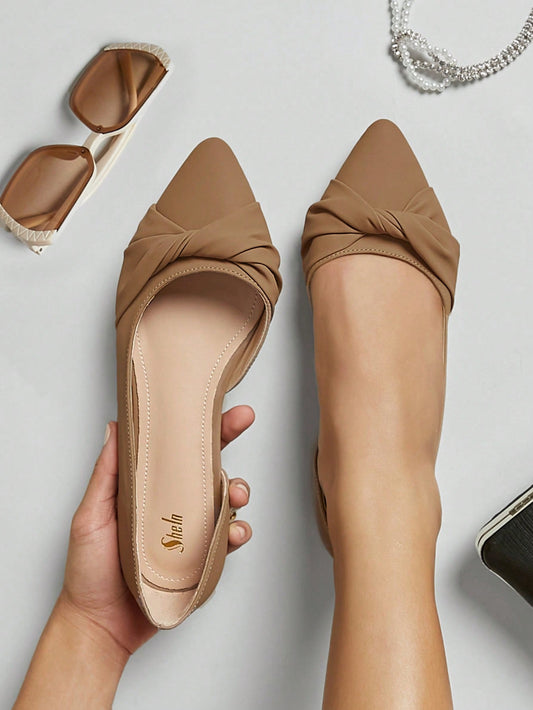 Pointy Toe Front Knot Flats