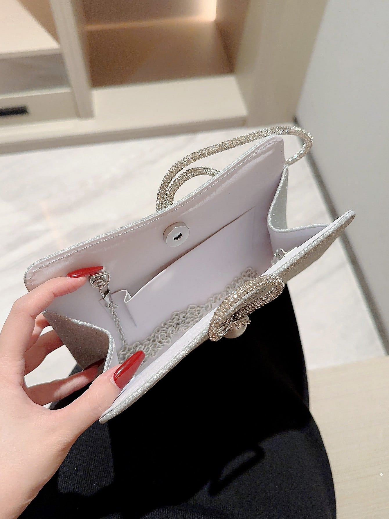 Luxury Glitter, Pearl Evening Handbag