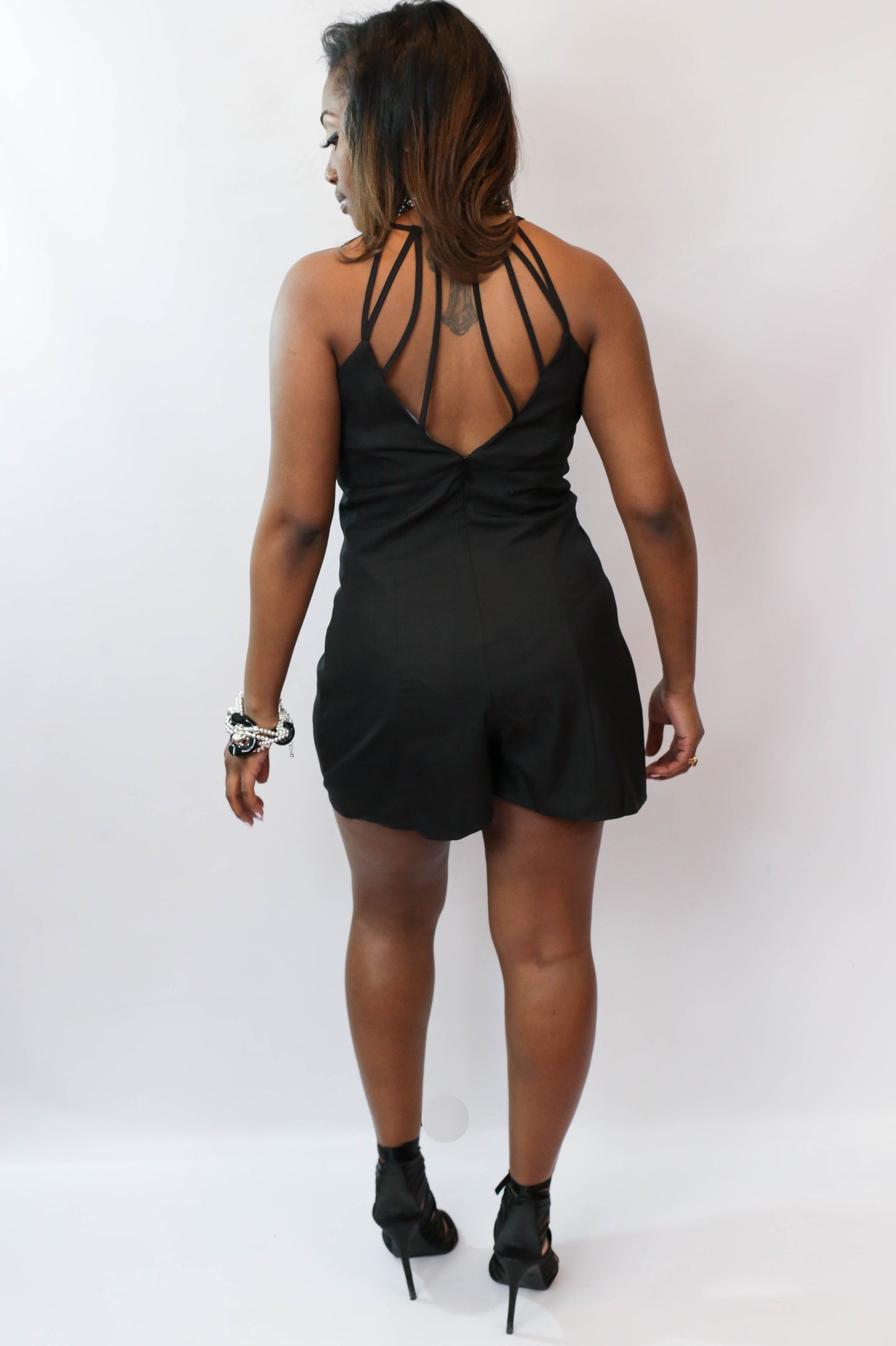 Black Romper Cami With Back Out
