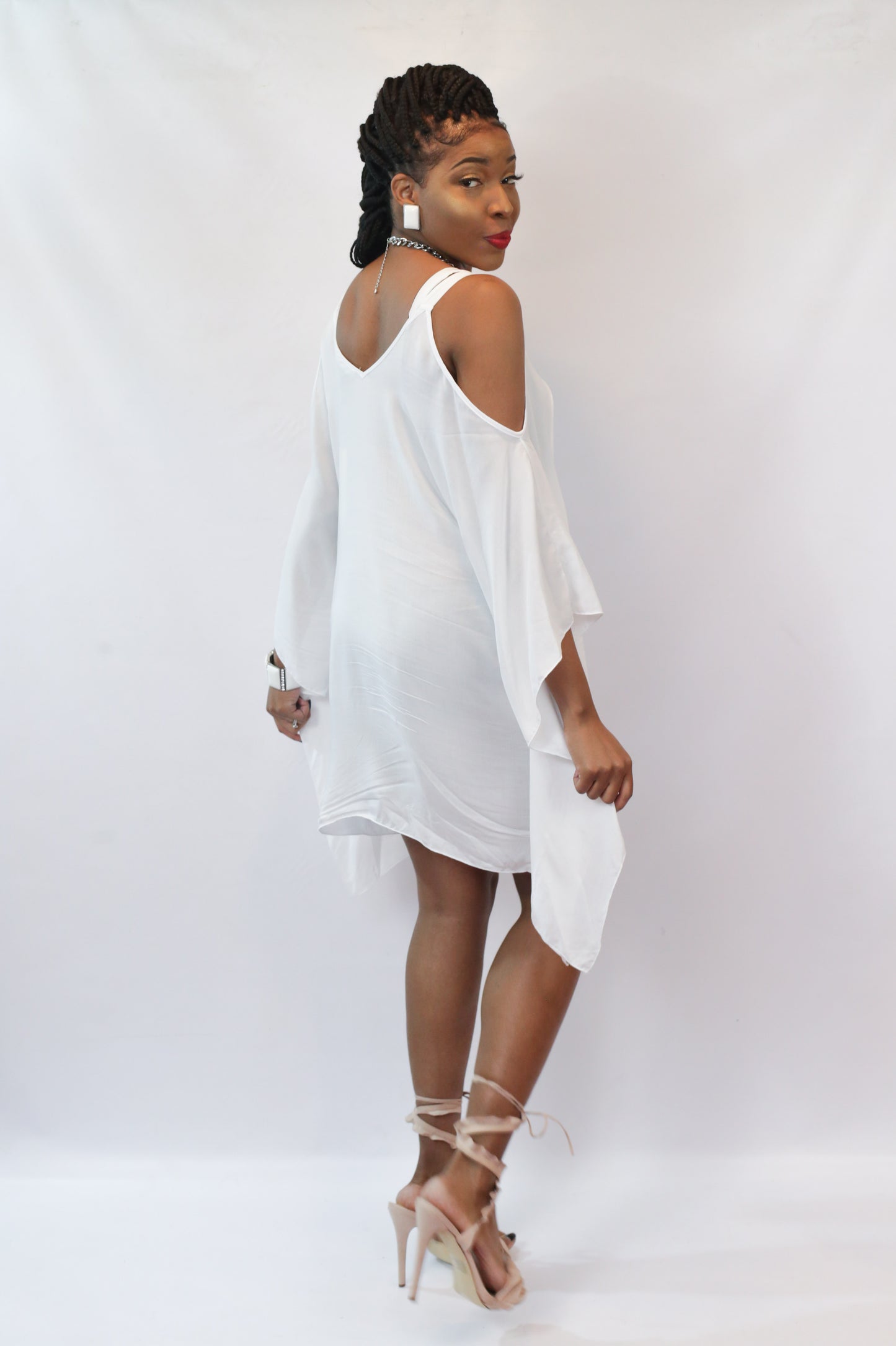 White Cold Shoulder Dress