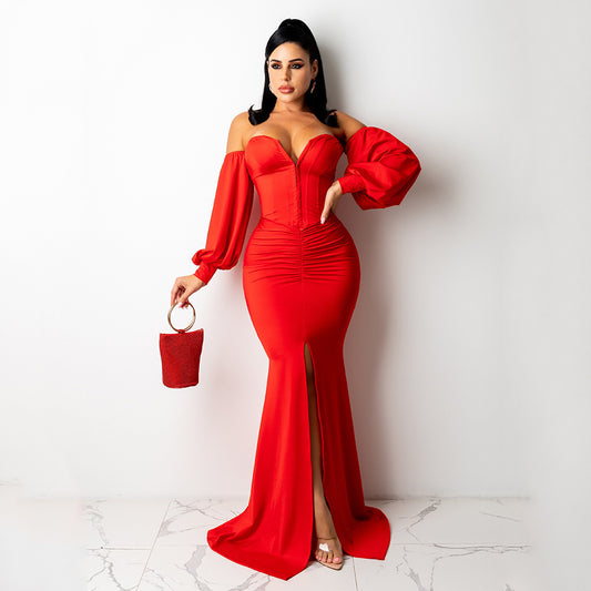 Women Clothing Sexy Solid Color Nightclub Dress Women Dress