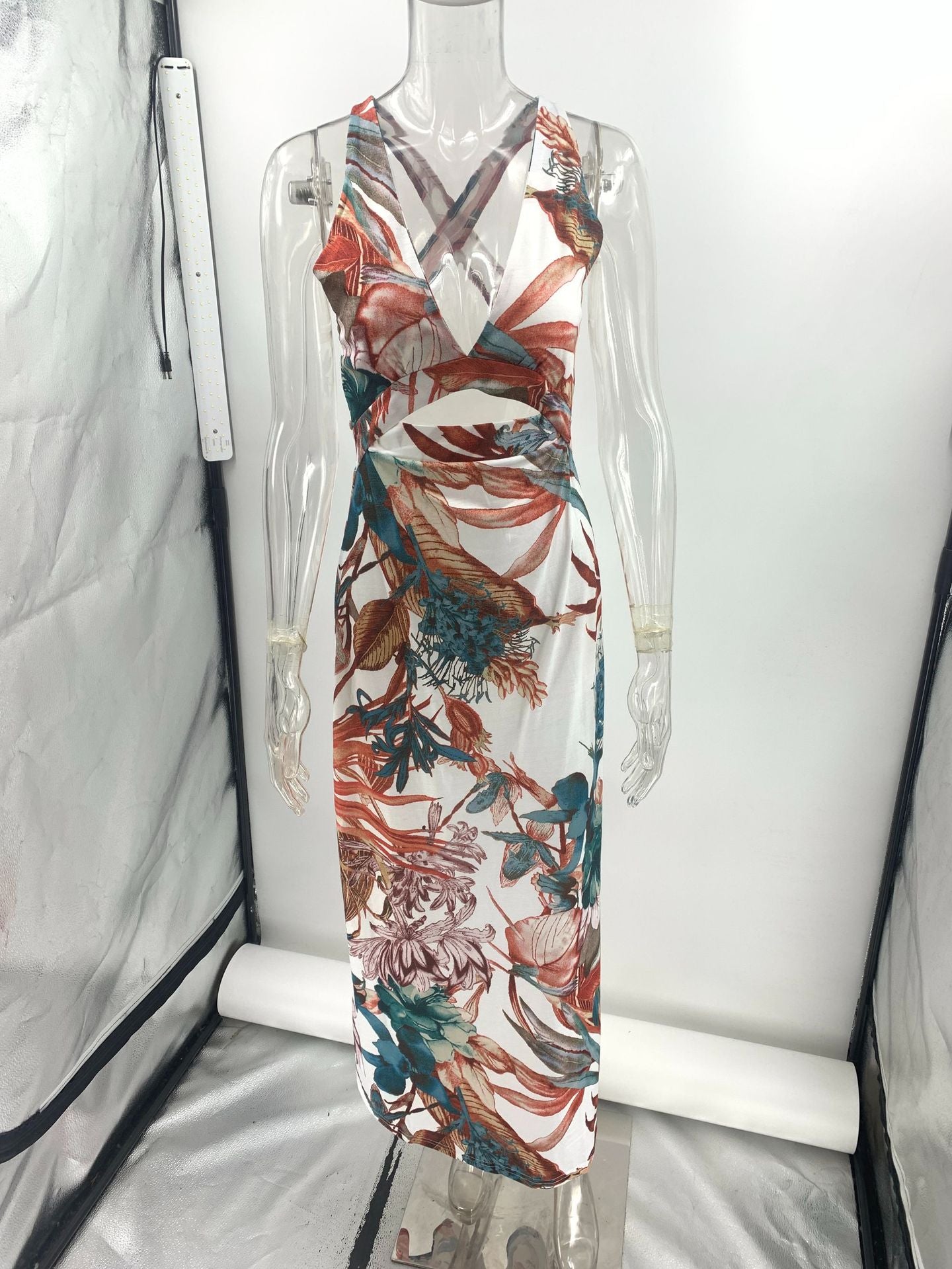 Sexy Printed Sling Holiday Dress Women Dress