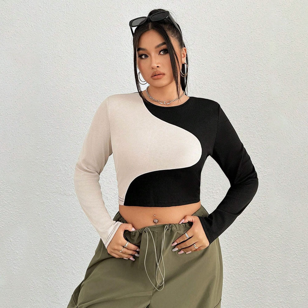 Sexy Long Sleeve Cropped Top