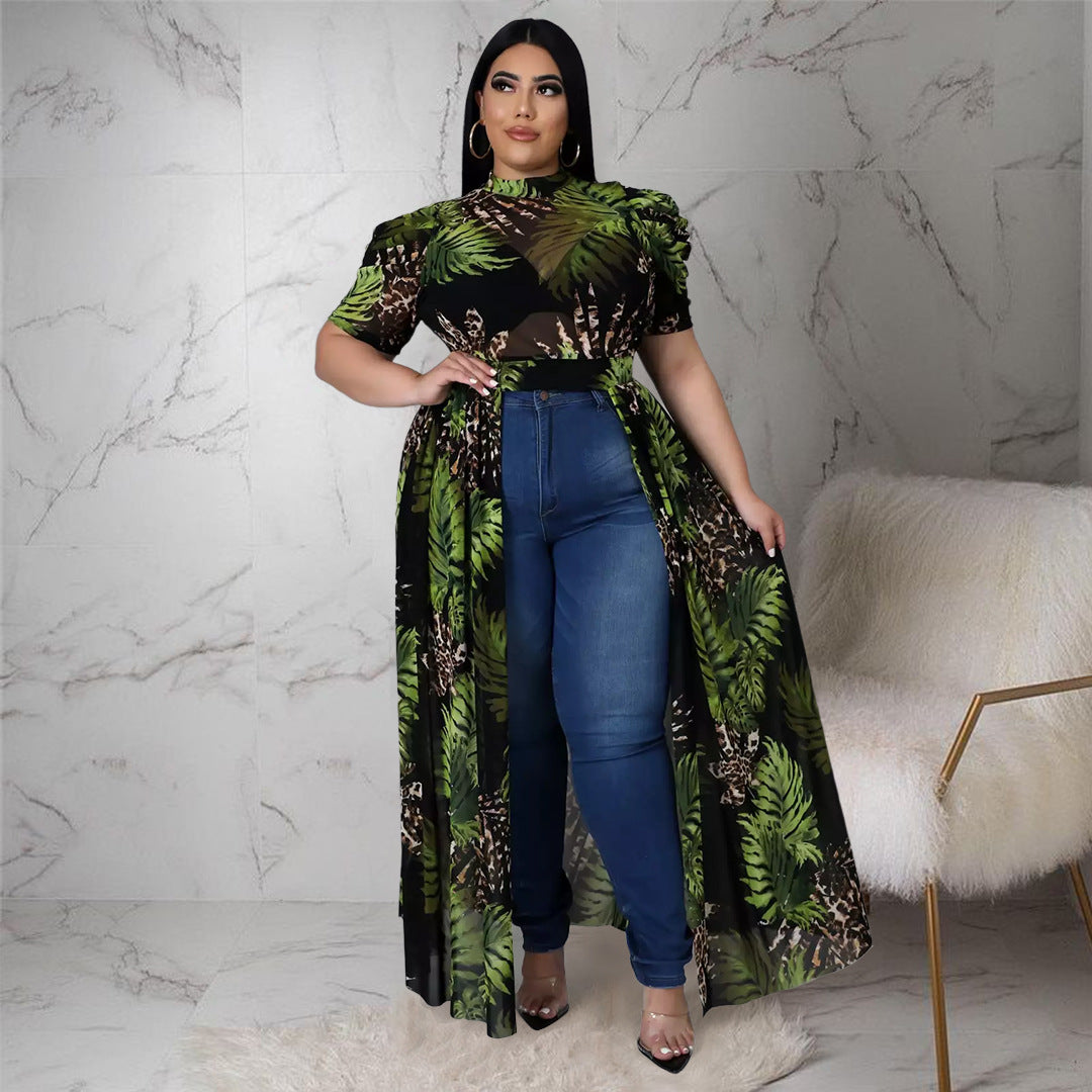 Plus Size Cutout High Low Dress Top